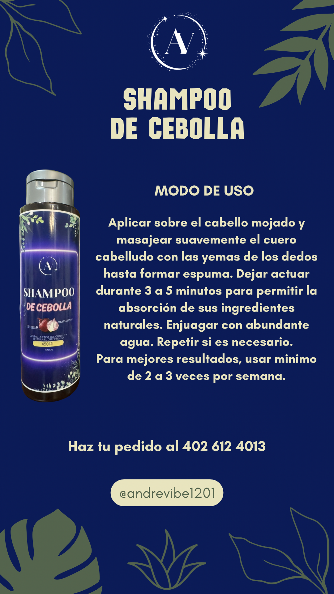✨ Shampoo de Cebolla Premium – AV ANDRÉ VILLAMIL